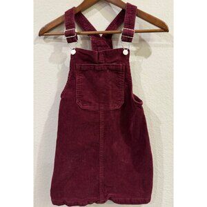art class Burgundy Corduroy Overall Jumper Dress Size M 7/8
